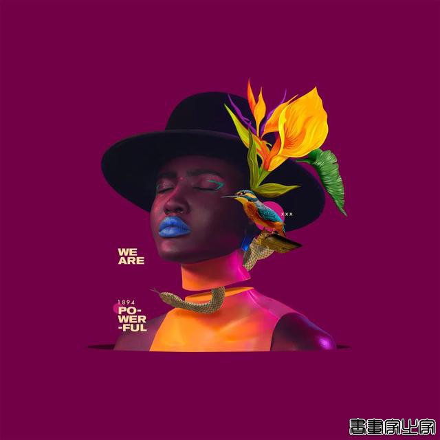 这些创意人物炫彩拼贴插画，太炫酷了-16.jpg