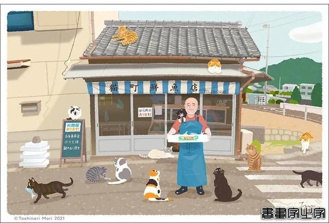 超治愈！跟着日本插画师笔下的猫咪去踏青，把清新的风光尽收眼底-9.jpg