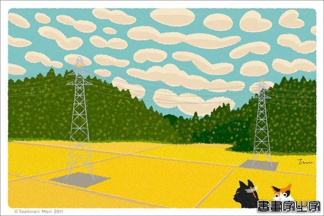 超治愈！跟着日本插画师笔下的猫咪去踏青，把清新的风光尽收眼底-7.jpg