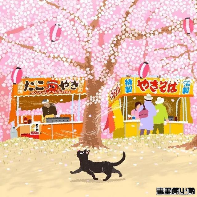 超治愈！跟着日本插画师笔下的猫咪去踏青，把清新的风光尽收眼底-13.jpg