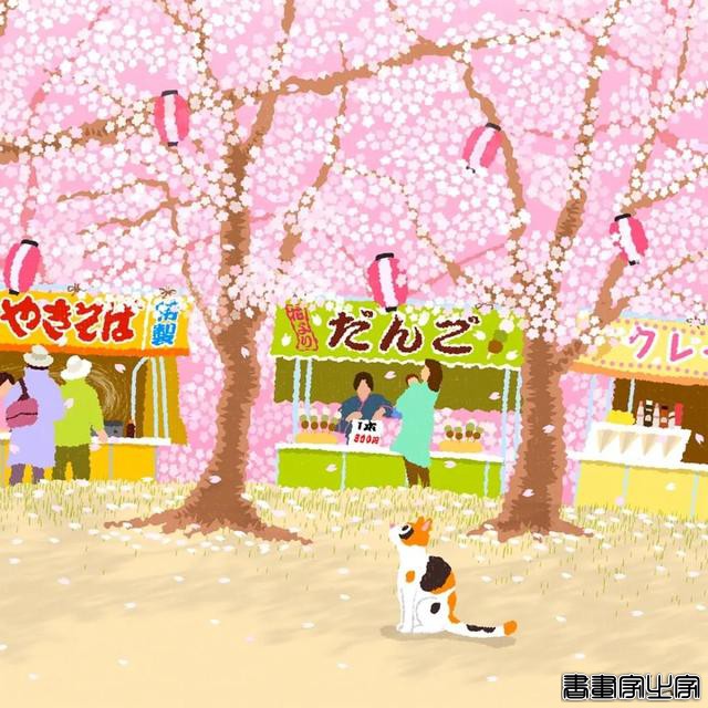 超治愈！跟着日本插画师笔下的猫咪去踏青，把清新的风光尽收眼底-14.jpg