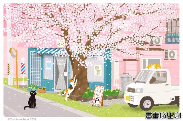 超治愈！跟着日本插画师笔下的猫咪去踏青，把清新的风光尽收眼底-17.jpg