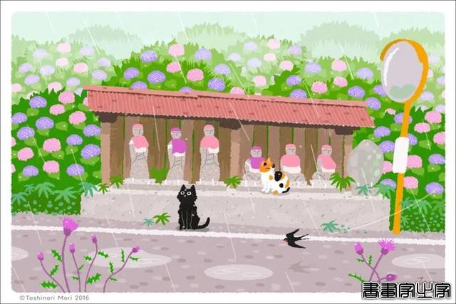 超治愈！跟着日本插画师笔下的猫咪去踏青，把清新的风光尽收眼底-18.jpg