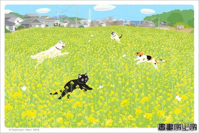 超治愈！跟着日本插画师笔下的猫咪去踏青，把清新的风光尽收眼底-22.jpg
