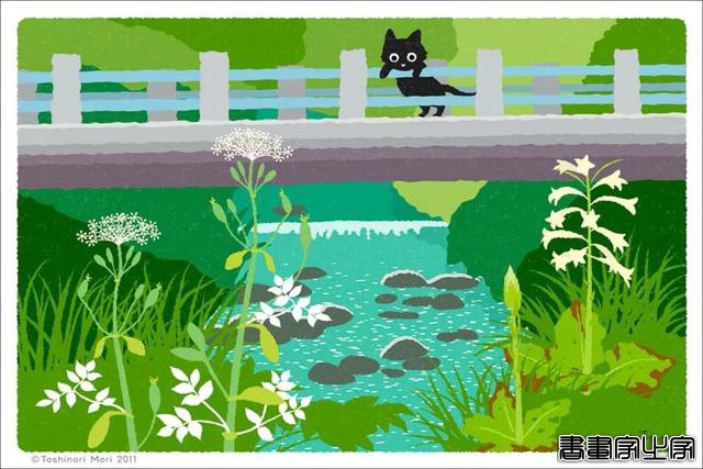 超治愈！跟着日本插画师笔下的猫咪去踏青，把清新的风光尽收眼底-24.jpg