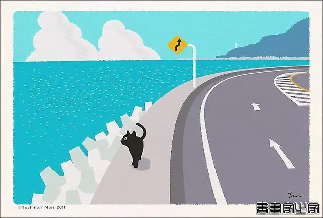 超治愈！跟着日本插画师笔下的猫咪去踏青，把清新的风光尽收眼底-26.jpg