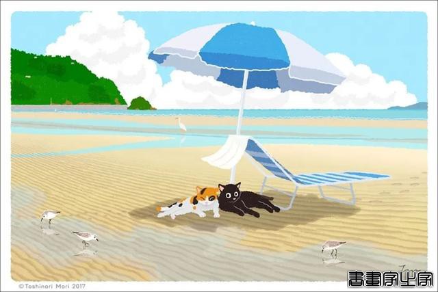 超治愈！跟着日本插画师笔下的猫咪去踏青，把清新的风光尽收眼底-29.jpg