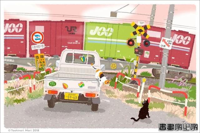 超治愈！跟着日本插画师笔下的猫咪去踏青，把清新的风光尽收眼底-30.jpg