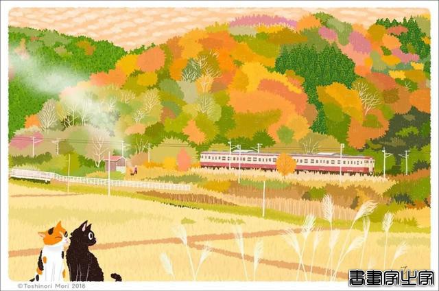 超治愈！跟着日本插画师笔下的猫咪去踏青，把清新的风光尽收眼底-33.jpg