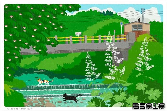 超治愈！跟着日本插画师笔下的猫咪去踏青，把清新的风光尽收眼底-52.jpg