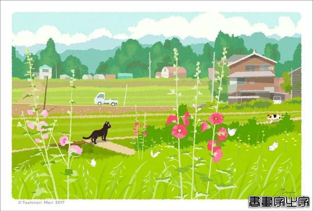 超治愈！跟着日本插画师笔下的猫咪去踏青，把清新的风光尽收眼底-54.jpg