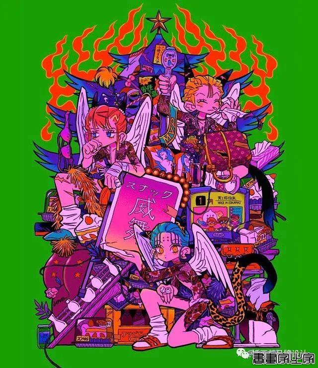 插画丨东方元素与荧光色的冲撞下，诞生的嘻哈风角色设计-7.jpg