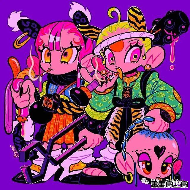 插画丨东方元素与荧光色的冲撞下，诞生的嘻哈风角色设计-14.jpg