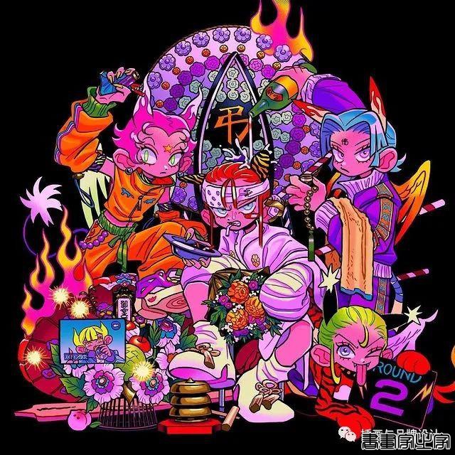 插画丨东方元素与荧光色的冲撞下，诞生的嘻哈风角色设计-15.jpg