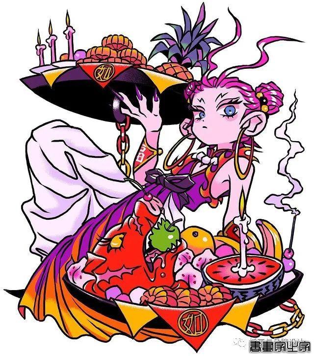 插画丨东方元素与荧光色的冲撞下，诞生的嘻哈风角色设计-51.jpg