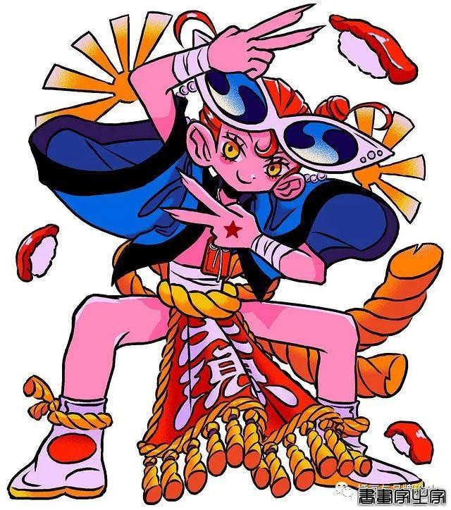 插画丨东方元素与荧光色的冲撞下，诞生的嘻哈风角色设计-56.jpg
