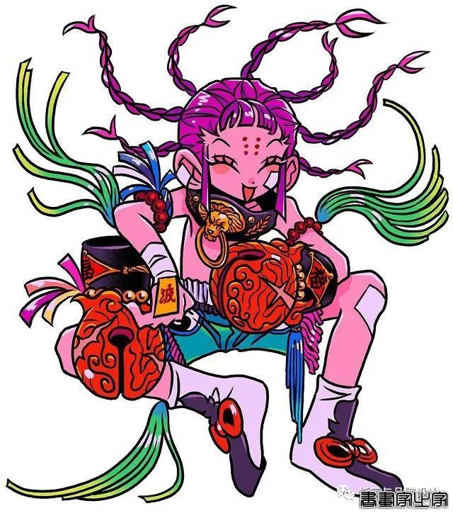 插画丨东方元素与荧光色的冲撞下，诞生的嘻哈风角色设计-58.jpg