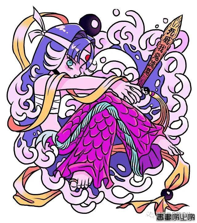 插画丨东方元素与荧光色的冲撞下，诞生的嘻哈风角色设计-59.jpg
