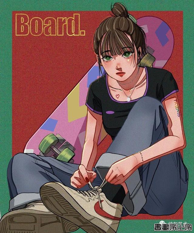 复古系文艺少女插画-17.jpg