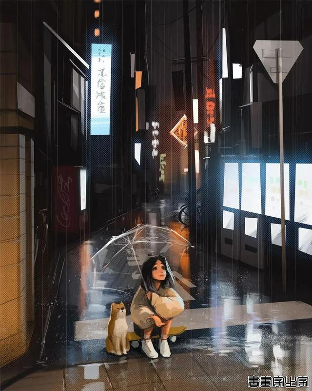 插画风格图片：少女与狗狗的日常-4.jpg