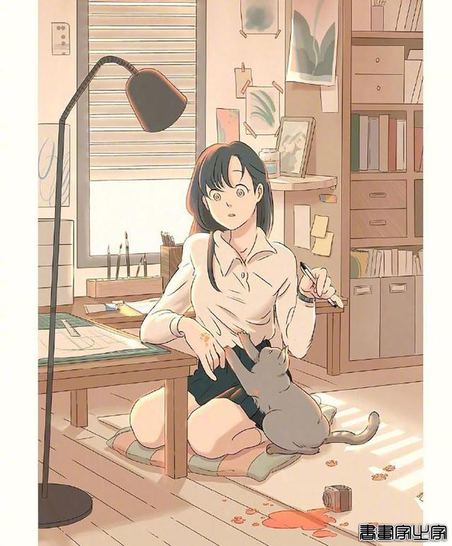 她用插画来记录和猫咪的日常生活，温馨唯美又治愈的感觉-7.jpg
