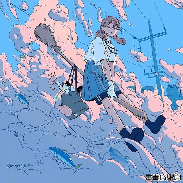 她用插画来记录和猫咪的日常生活，温馨唯美又治愈的感觉-4.jpg