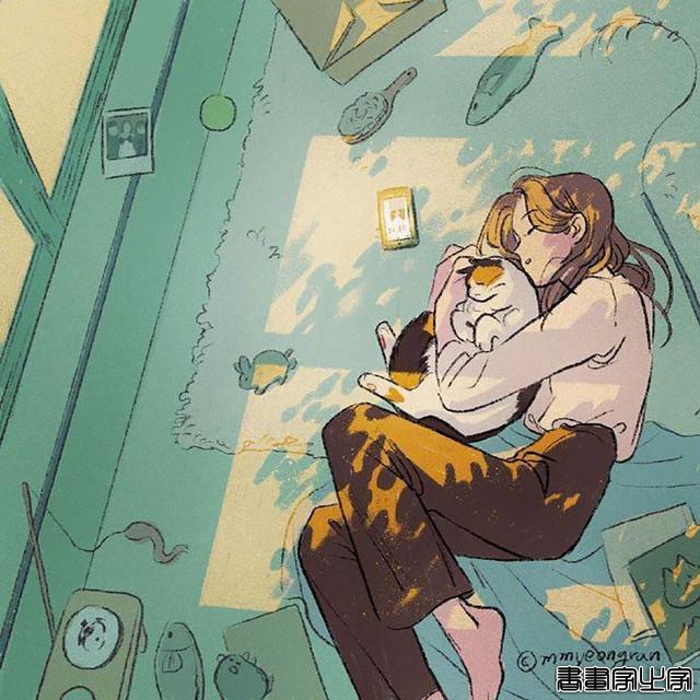 她用插画来记录和猫咪的日常生活，温馨唯美又治愈的感觉-9.jpg
