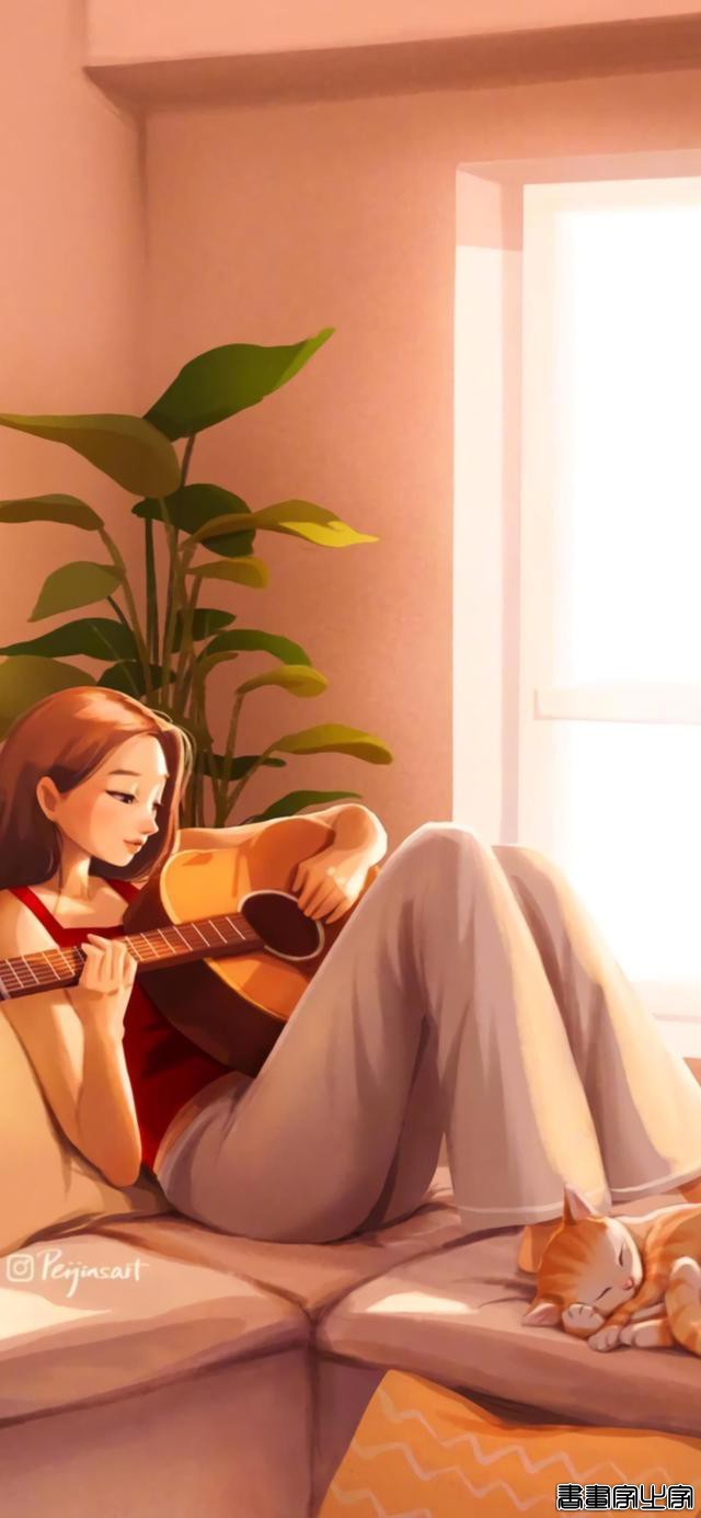 「壁纸」阳光下的女孩插画，用笑容去治愈世界-4.jpg