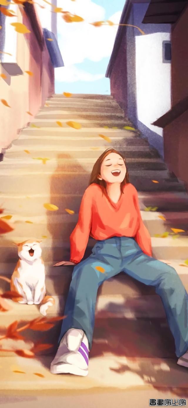 「壁纸」阳光下的女孩插画，用笑容去治愈世界-9.jpg