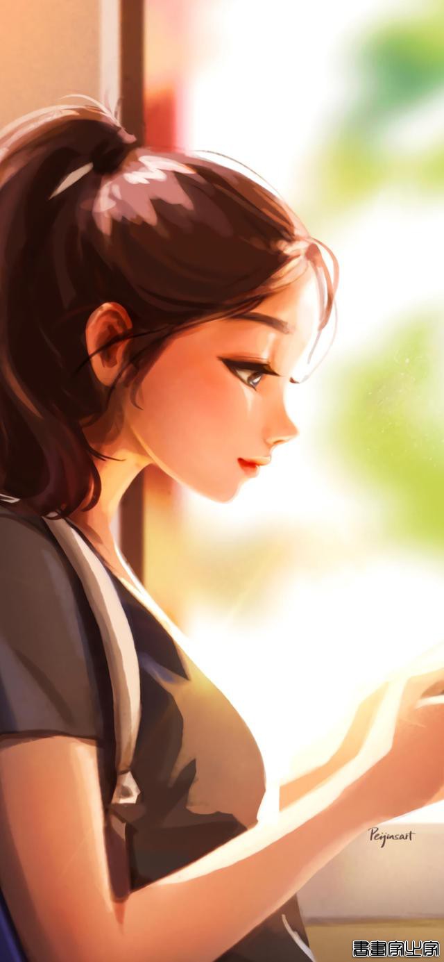 「壁纸」阳光下的女孩插画，用笑容去治愈世界-10.jpg