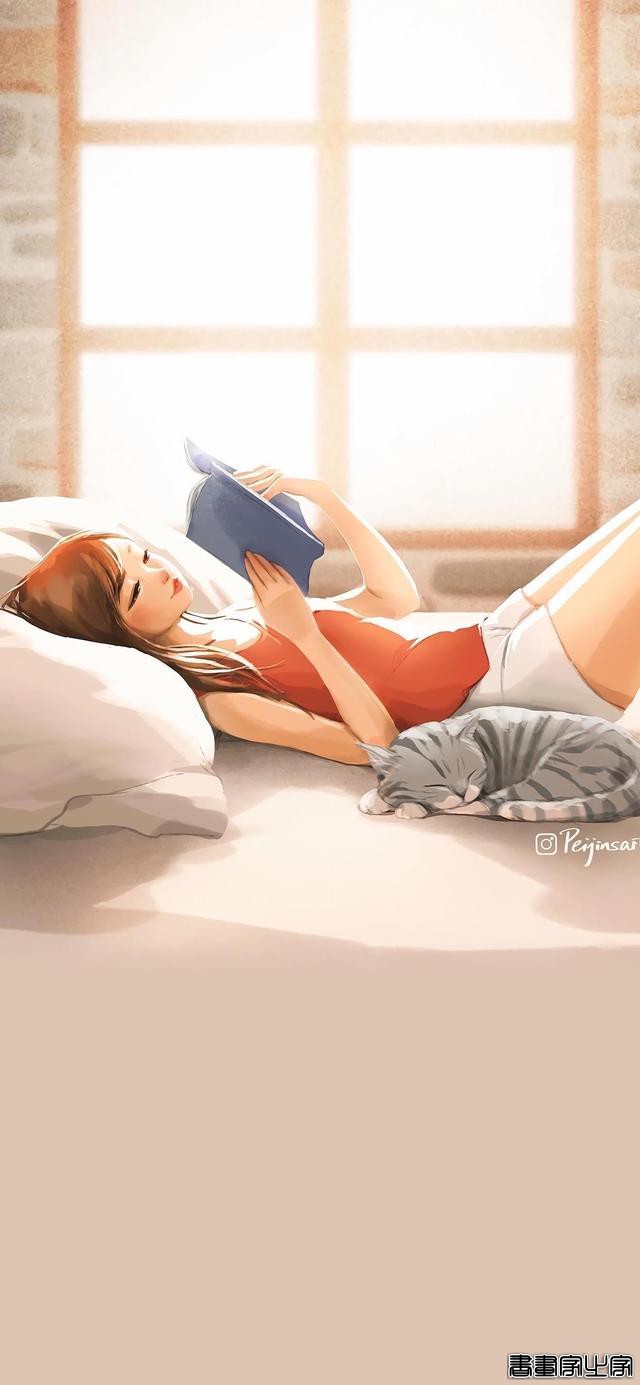 「壁纸」阳光下的女孩插画，用笑容去治愈世界-12.jpg