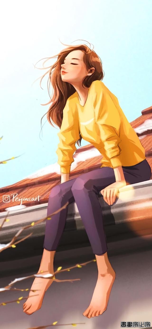 「壁纸」阳光下的女孩插画，用笑容去治愈世界-16.jpg