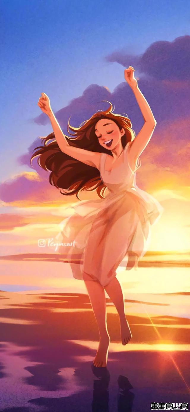 「壁纸」阳光下的女孩插画，用笑容去治愈世界-21.jpg