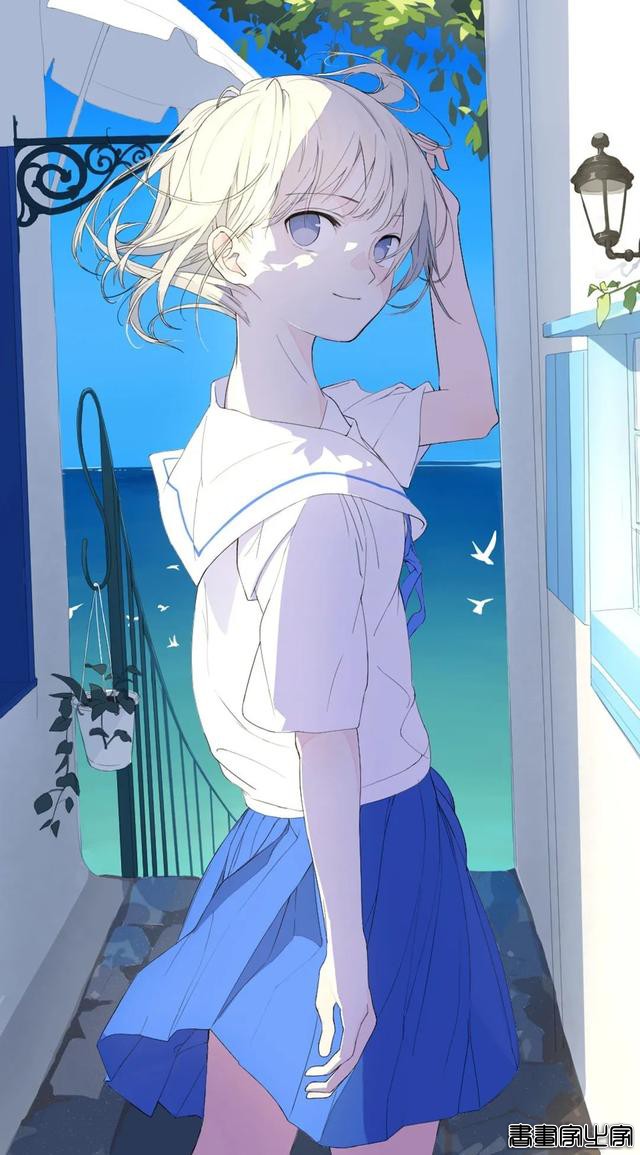 插画师あすぱら笔充满青春活力的少女，刻画细腻的水彩作品-11.jpg