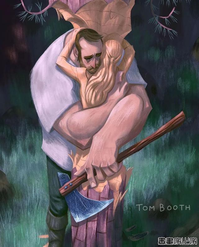 插画师Tom Booth笔下木匠孤寂悲凉的爱情故事-4.jpg