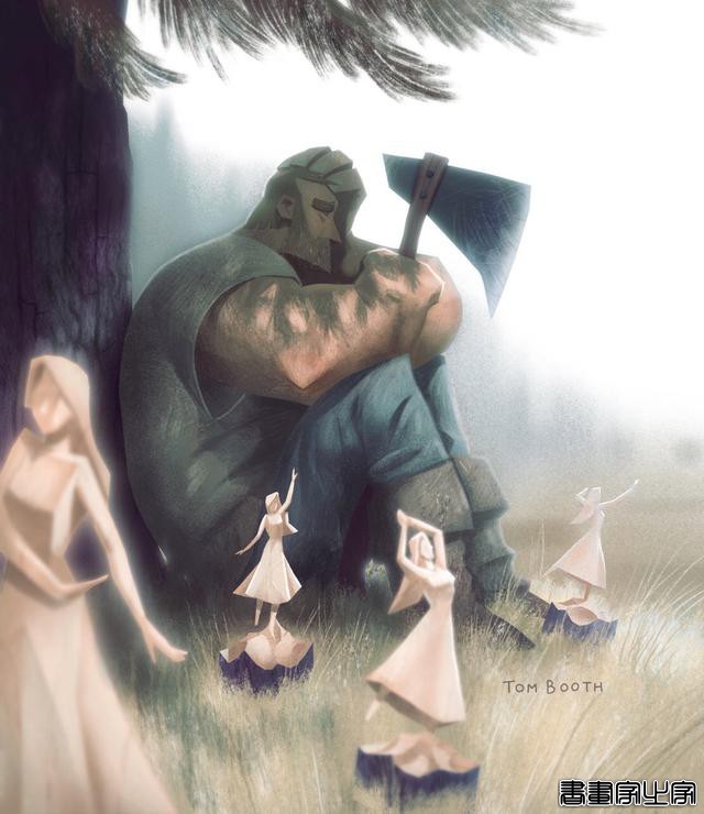 插画师Tom Booth笔下木匠孤寂悲凉的爱情故事-6.jpg