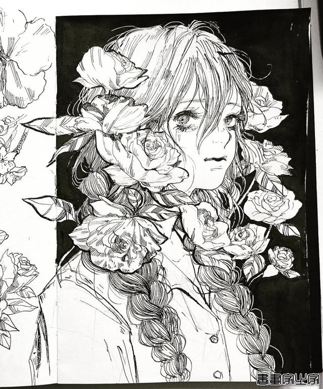 精美的黑白插画，进来get临摹素材-9.jpg