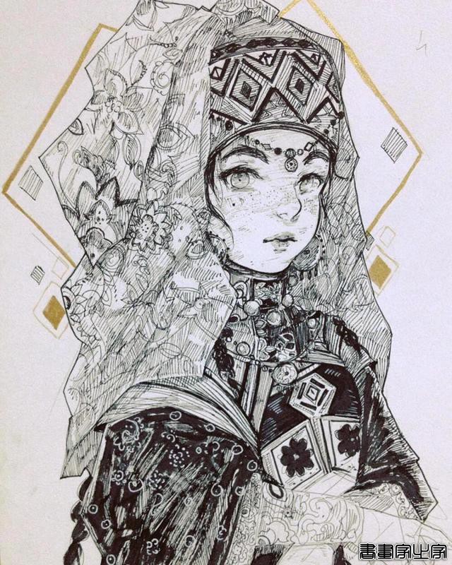 精美的黑白插画，进来get临摹素材-17.jpg