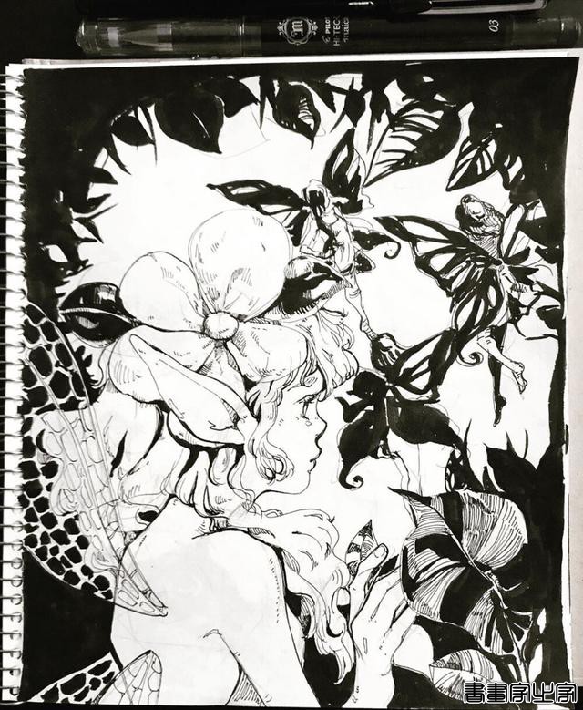 精美的黑白插画，进来get临摹素材-23.jpg