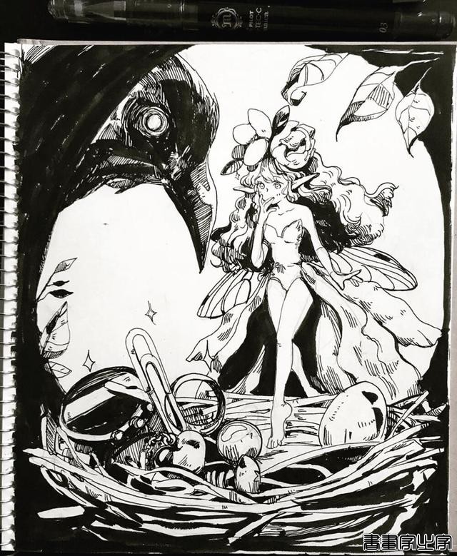 精美的黑白插画，进来get临摹素材-24.jpg