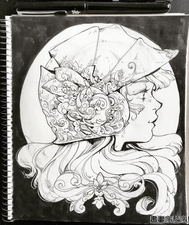 精美的黑白插画，进来get临摹素材-29.jpg