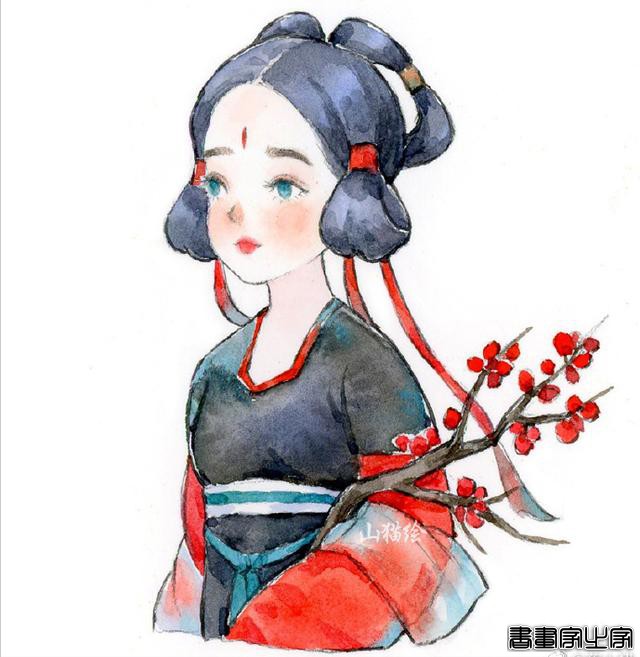 古风美人插画集~ 四月的少女们出来晒晒太阳#古风##水彩#-7.jpg