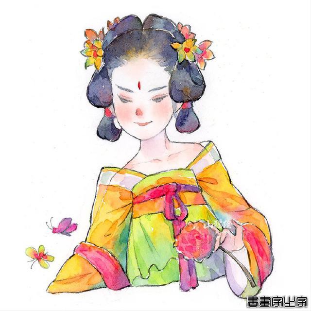古风美人插画集~ 四月的少女们出来晒晒太阳#古风##水彩#-5.jpg