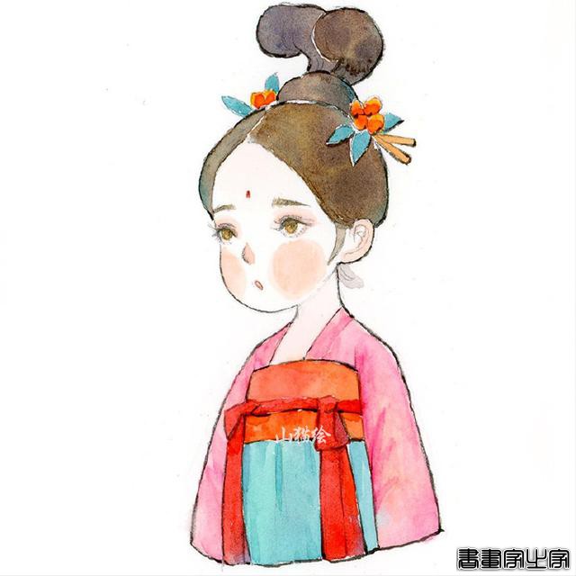 古风美人插画集~ 四月的少女们出来晒晒太阳#古风##水彩#-8.jpg