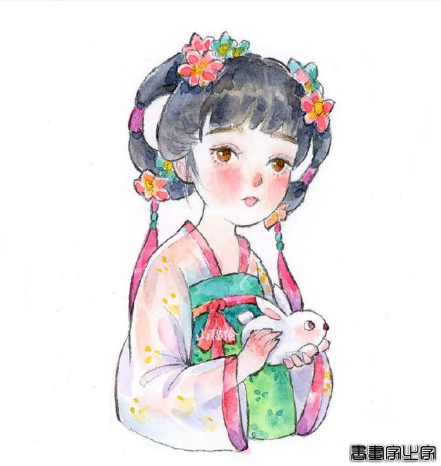 古风美人插画集~ 四月的少女们出来晒晒太阳#古风##水彩#-9.jpg