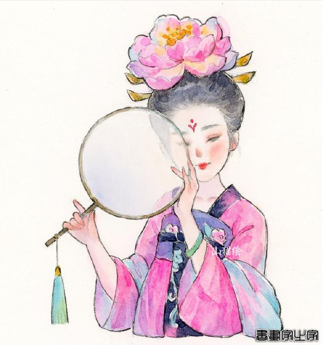 古风美人插画集~ 四月的少女们出来晒晒太阳#古风##水彩#-10.jpg
