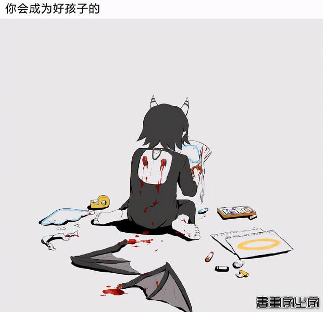 画师绘制阴郁风格插画，一张图就是一个故事，寓意细思极恐-5.jpg