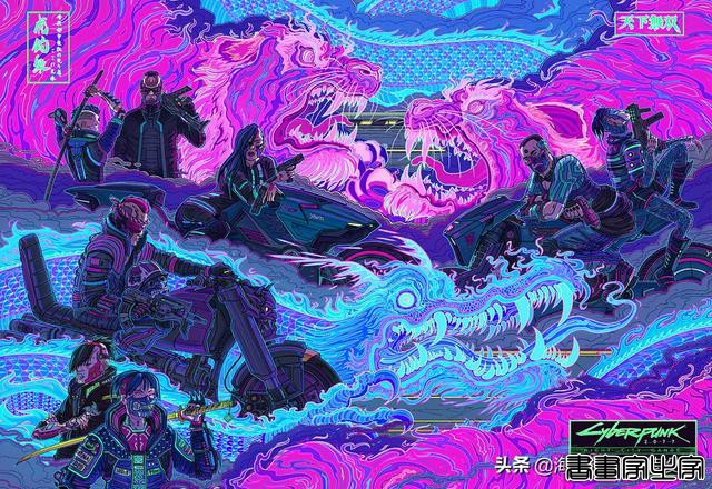 插画丨酷炫的赛博朋克风格的《夜市帮派》海报-7.jpg