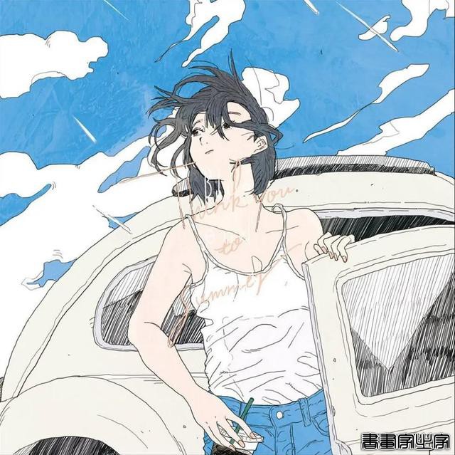 かとうれい/大海、天空与少女，蓝色的无敌青春｜插画分享-13.jpg
