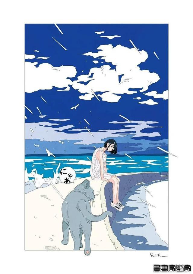 かとうれい/大海、天空与少女，蓝色的无敌青春｜插画分享-21.jpg